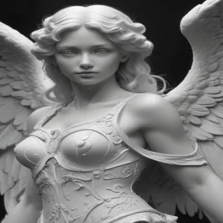 black and white angel