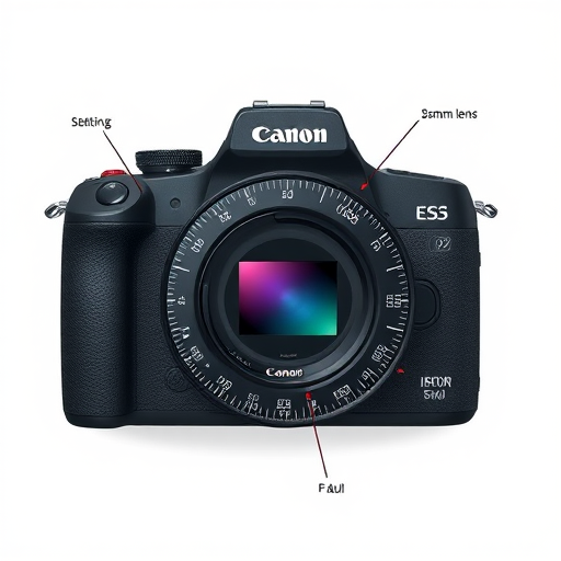 Create an illustration of a photography exposure dial with clear labels for various settings and modes, using a Canon EOS R5 camera, 35mm lens, f/8 aperture, ISO 100, natural light, top-down view for clarity and detail.