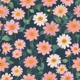 cartoon flowers aesthetic