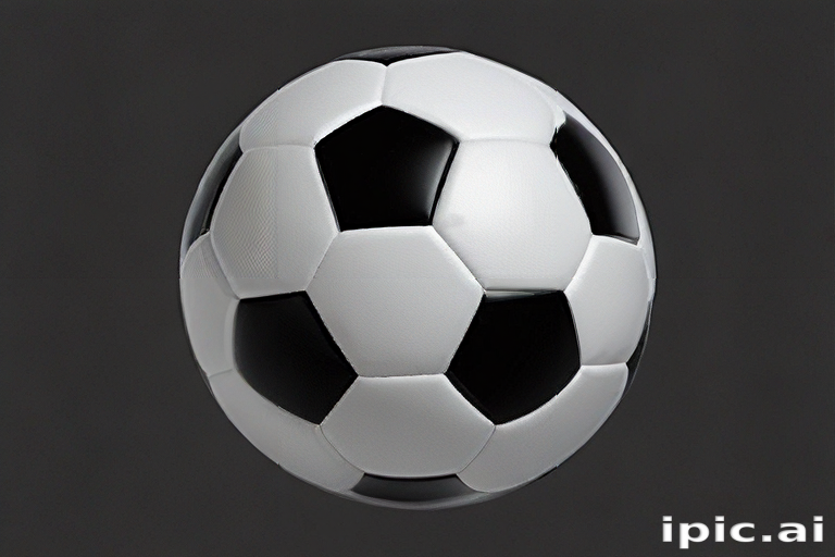 A Classic Black and White Soccer Ball with Hexagonal Patterns in Mid-Air.