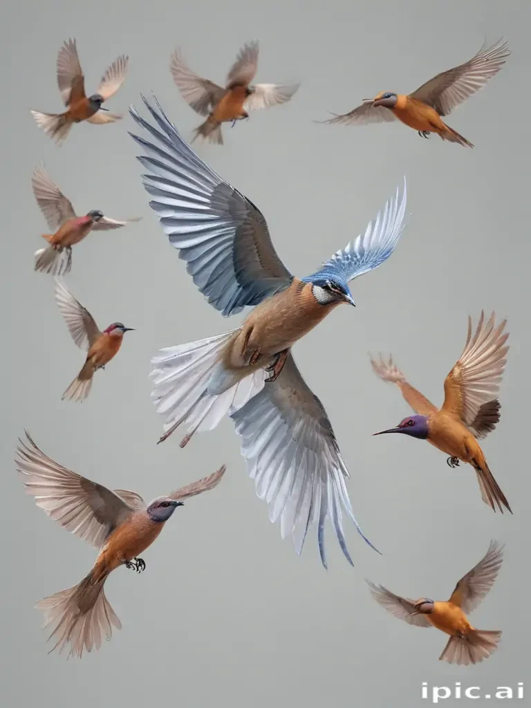 birds flying transparent background