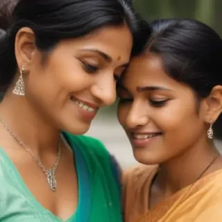 indian son with mom