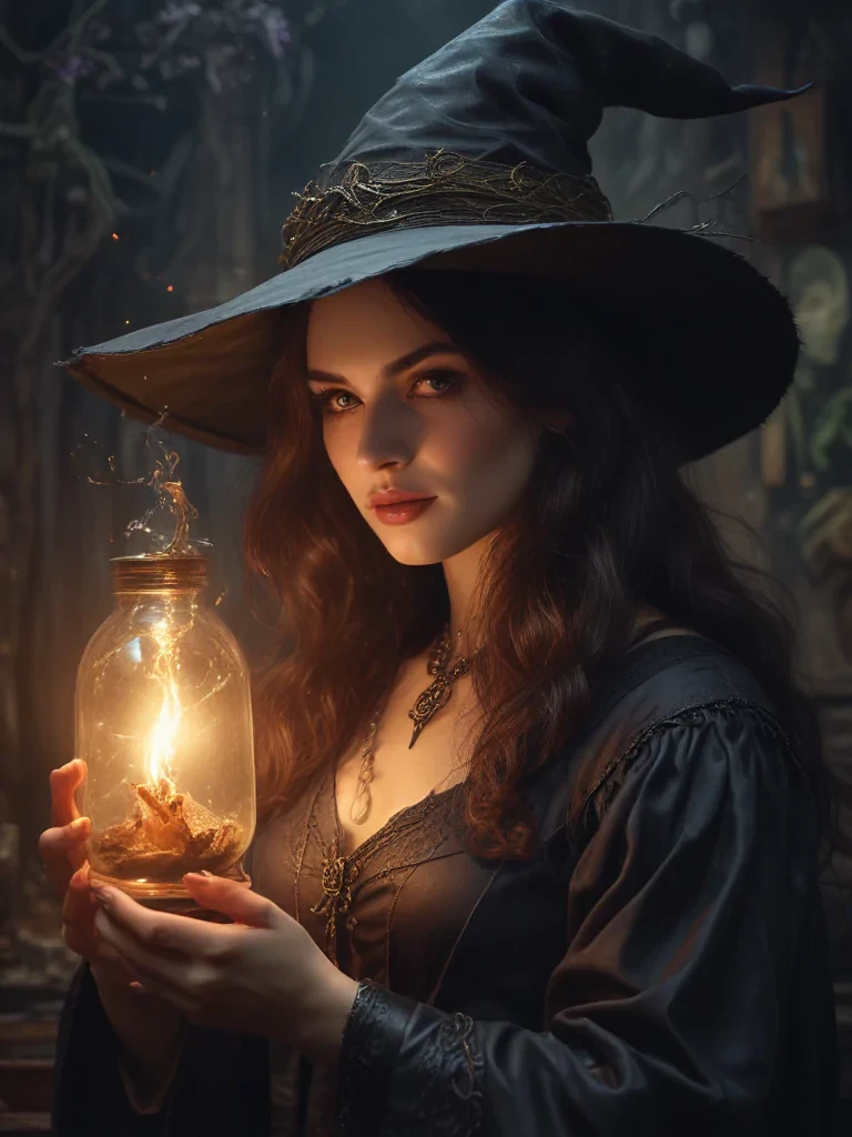 vintage witch art