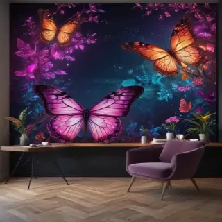 neon butterfly wallpaper