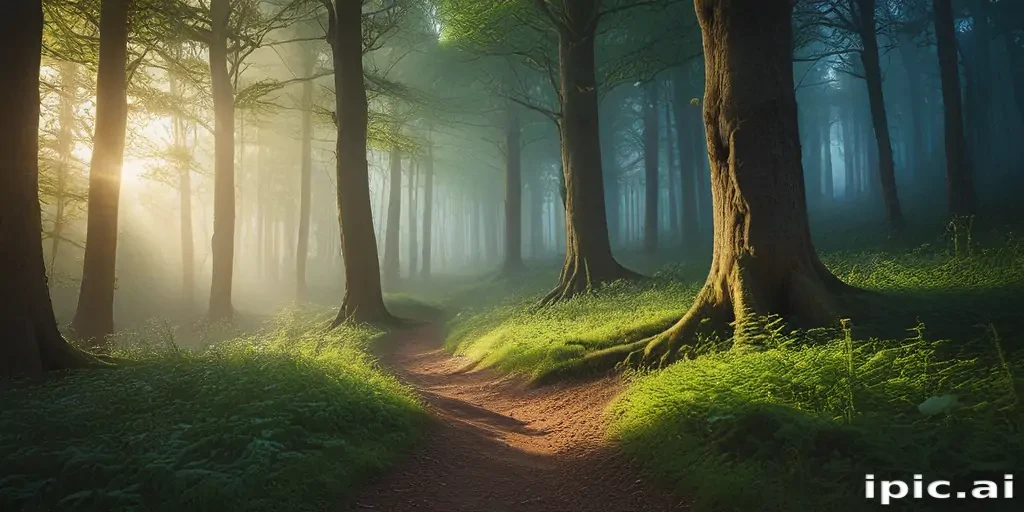 beautiful magical forest background