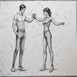 couple drawing poses