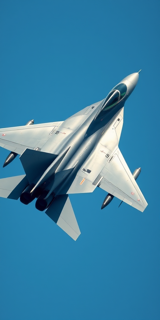 regenerate an image of a sleek military training aircraft in a dynamic flying pose, captured with a Canon EOS 5D Mark IV, 24mm focal length, aperture f/8, ISO 200, in a clear blue sky background, using a wide-angle lens for an immersive effect, with high-resolution detail and vivid colors