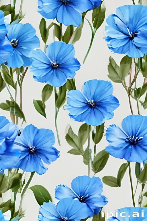 transparent blue flowers