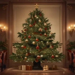 christmas background with tree