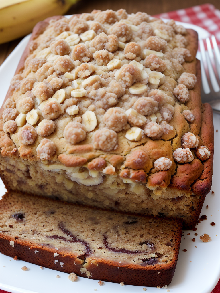 banana bread with streusel topping