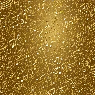 gold music notes