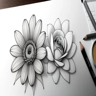 aesthetic flower drawing