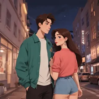 cartoon couple aesthetic