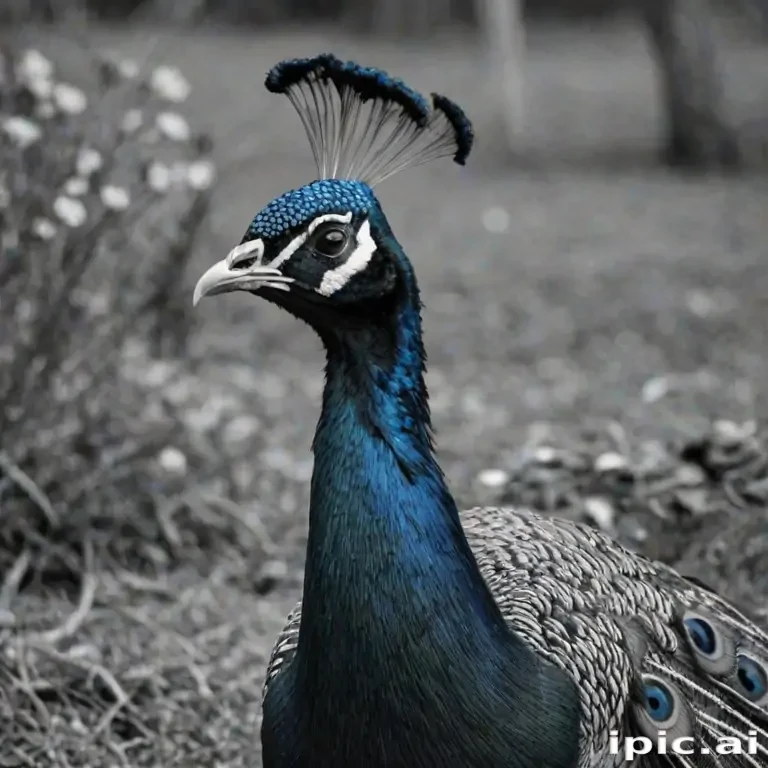 peacock black and white