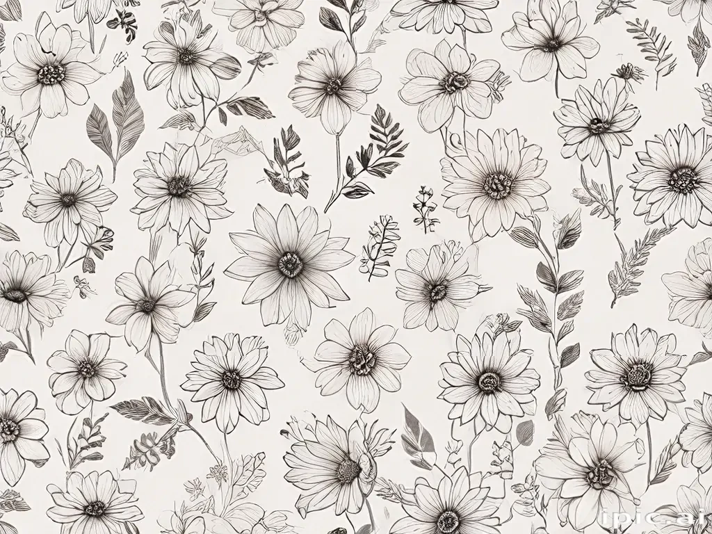flower aesthetic drawings