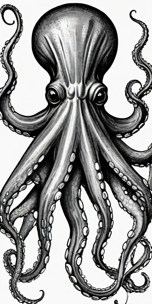 octopus clip art black and white