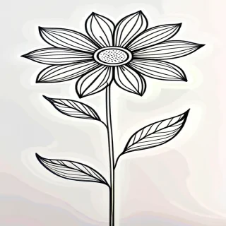 simple flower line drawing