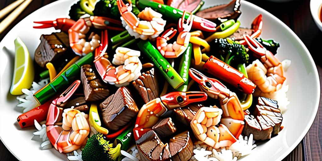 stir fry steak and shrimp
