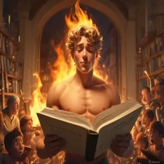 cartoon of reading