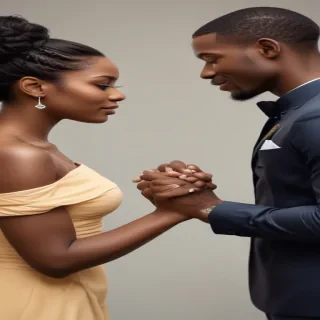 black couple holding hands
