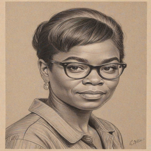 Charming Tracy Morgan, pencil sketch, portrait of Wonderful woman 1953s in glasses, hair style beatnik, outline, clear lines, fine lines, 8k