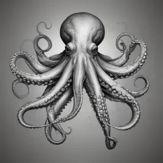 octopus clip art black and white