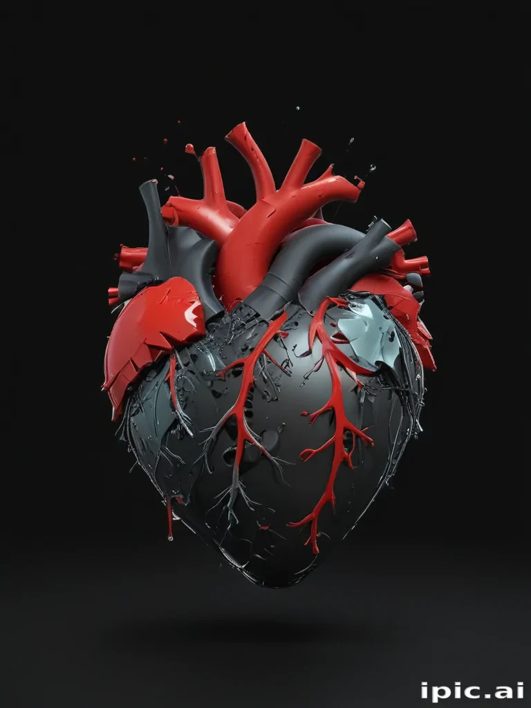 broken heart black background