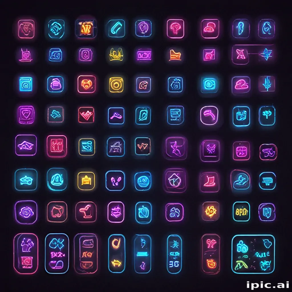 neon app icons