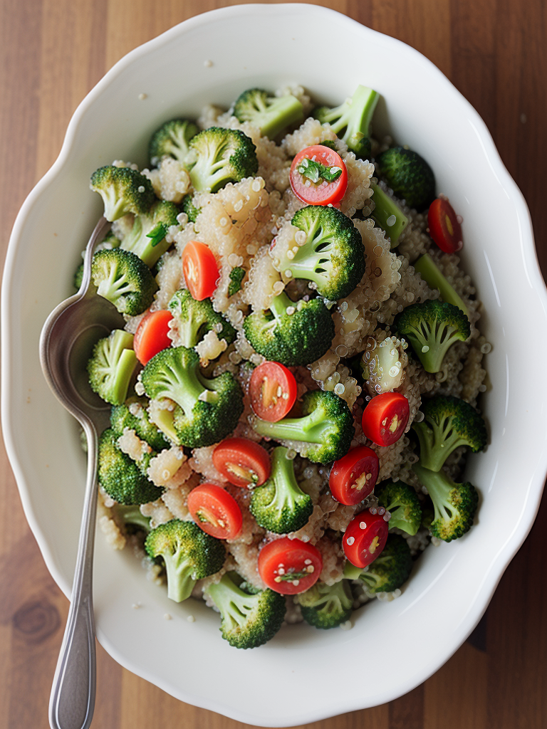 quinoa and broccoli spoon salad