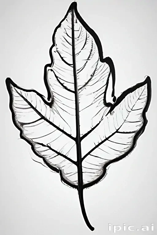 leaf clip art black and white