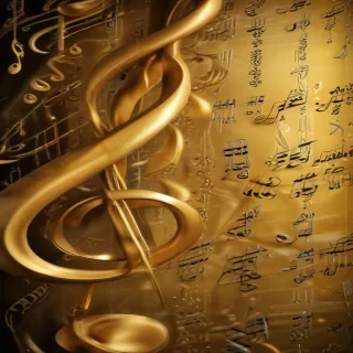 gold music notes