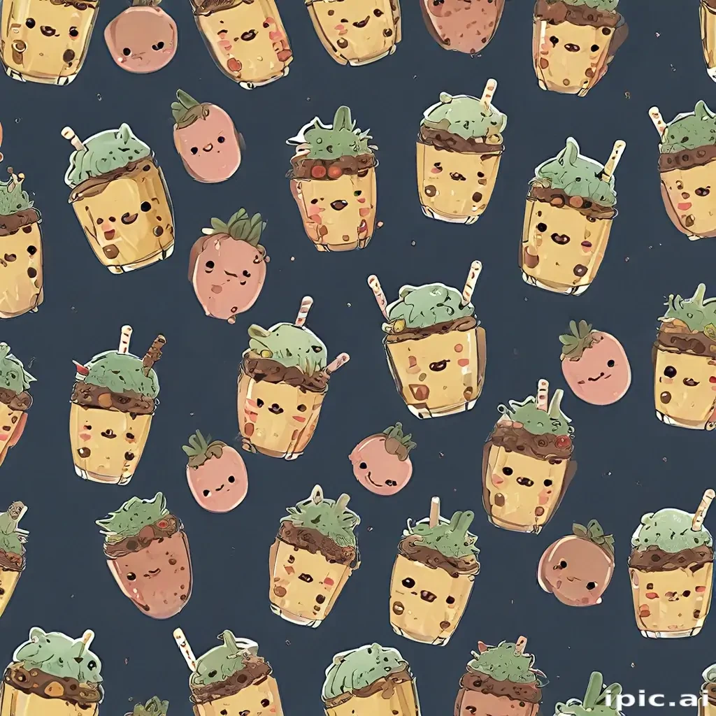 cute boba backgrounds