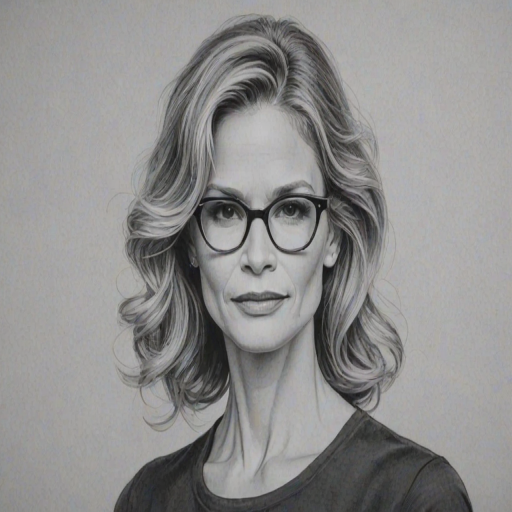Exquisite Kyra Sedgwick, pencil sketch, portrait of Graceful woman 1951s in glasses, hair style beatnik, outline, clear lines, fine lines, 8k