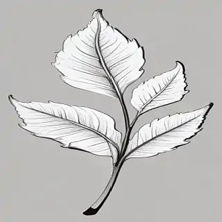 leaf clip art black and white
