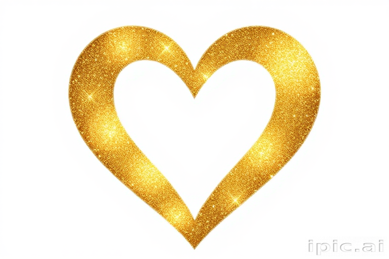 Shimmering Golden Heart Symbolizing Love and Warmth in a Bright World
