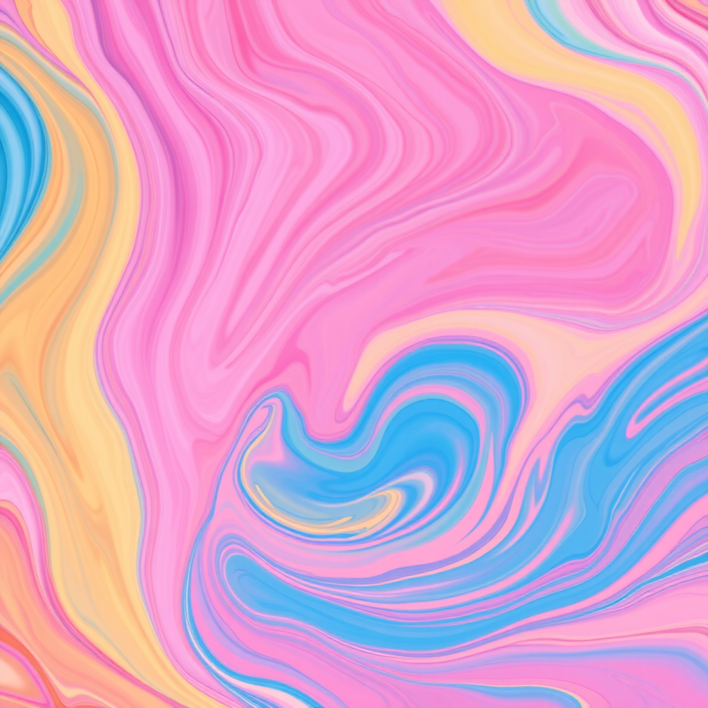 create a vivid abstract pattern of swirling pastel colors in a playful design, shot with a Canon EOS R5 at f/8, ISO 100, 50mm lens, top-down view with soft natural lighting and focus on smooth gradients