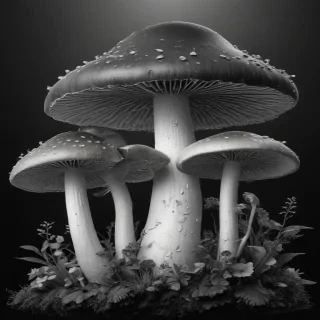mushroom clipart black and white