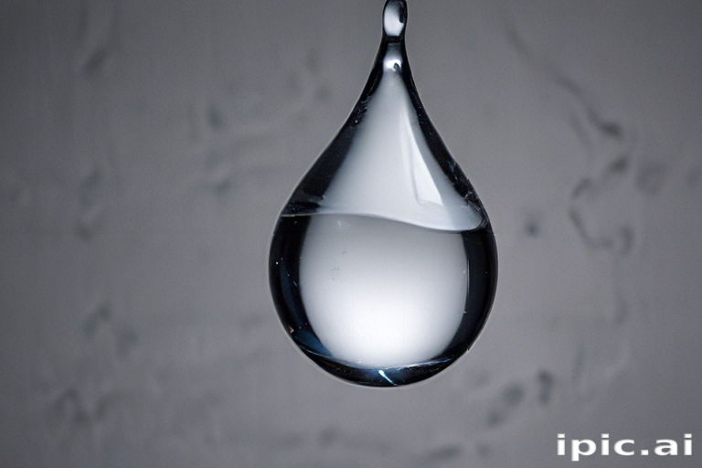 Captivating Close-Up of a Single Droplet of Water Suspended in Air
