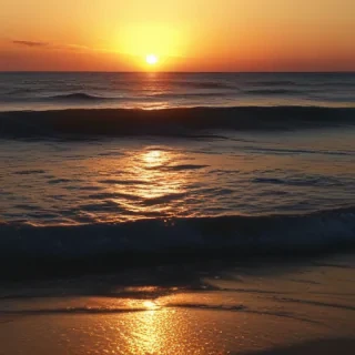 sun set on beach