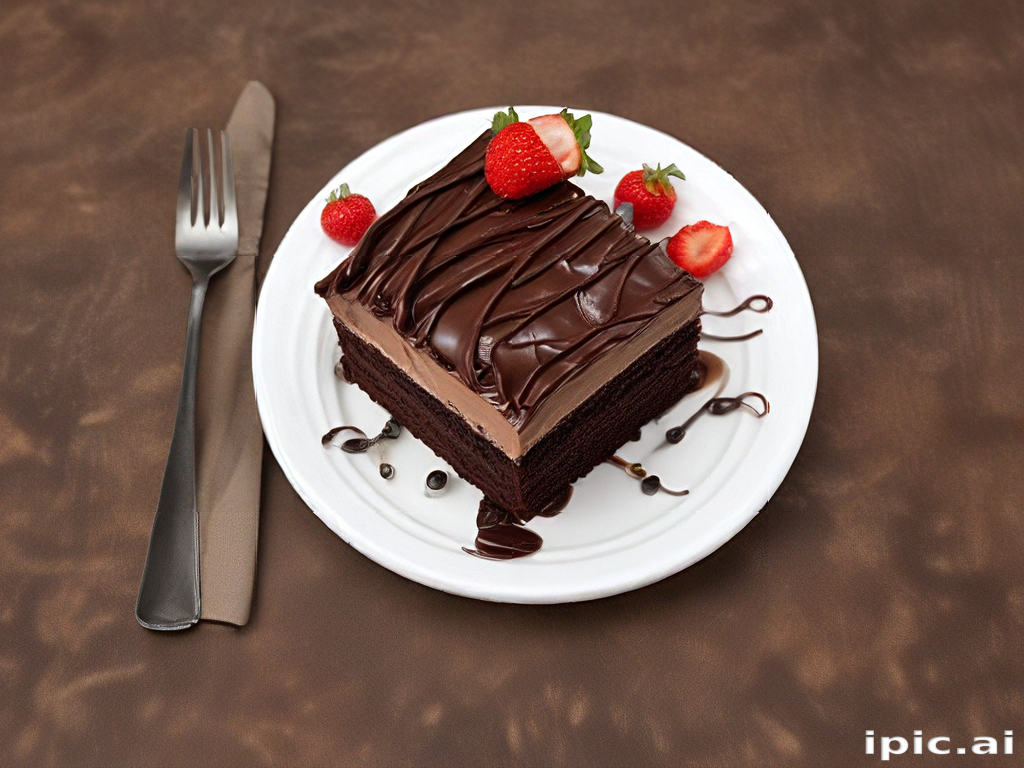 Deliciously Decadent Chocolate Cake Topped with Fresh Strawberries and ...