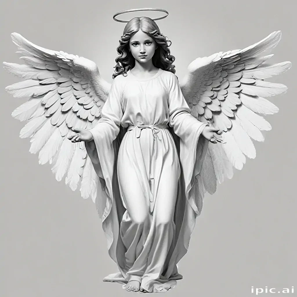angel clip art black and white