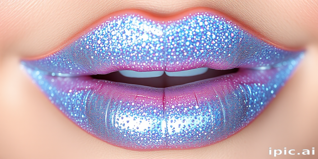 Holographic silver lip topper "Galactic Frost" with multi-dimensional shimmer and a cooling effect, perfect for futuristic and space-inspired makeup looks, non-sticky and lightweight formula