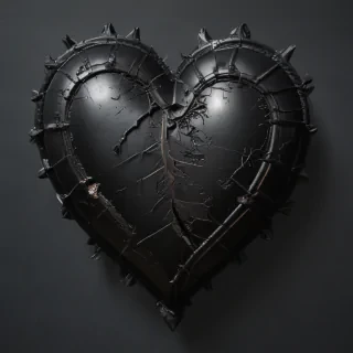 broken heart black