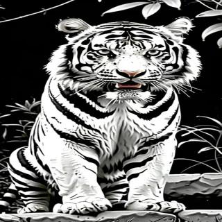 tiger black and white
