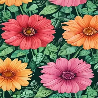 drawings of flowers with color