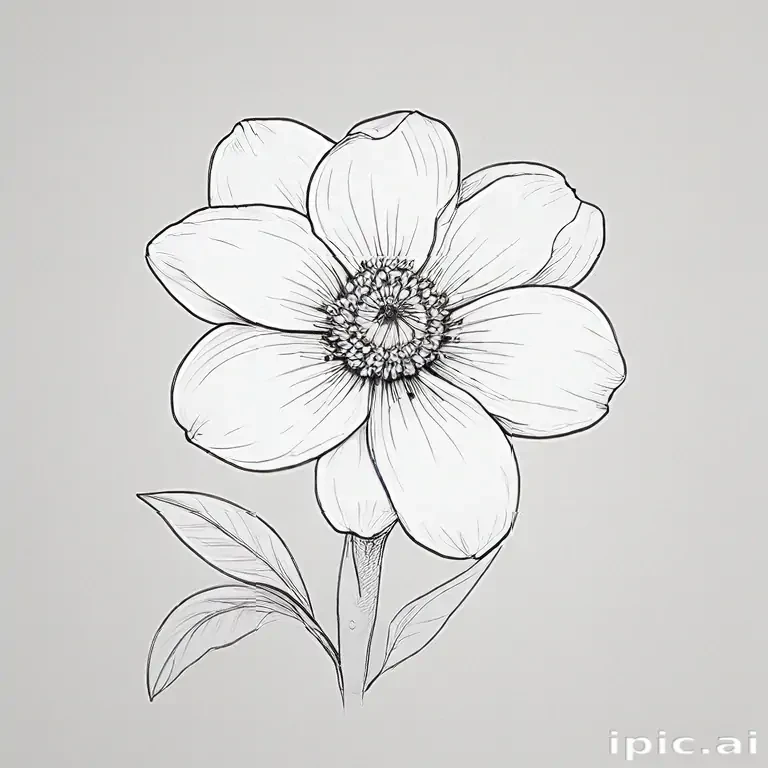 simple flower line art
