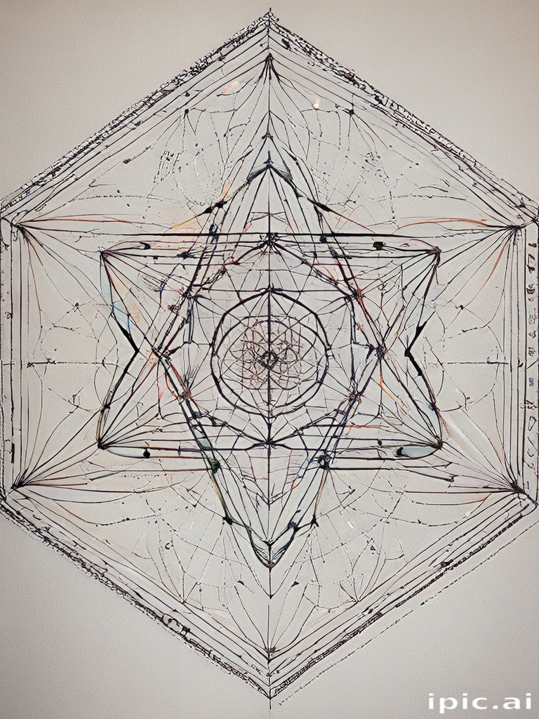 Intricate Geometric Design Featuring a Star Shape and Complex Patterns