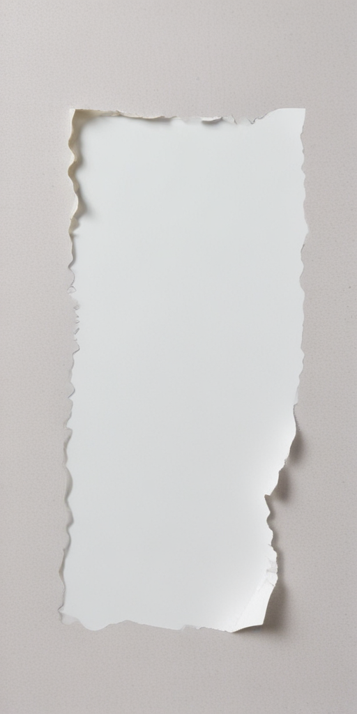 Torn White Paper with Rough Edges Against a Subtle Gray Background