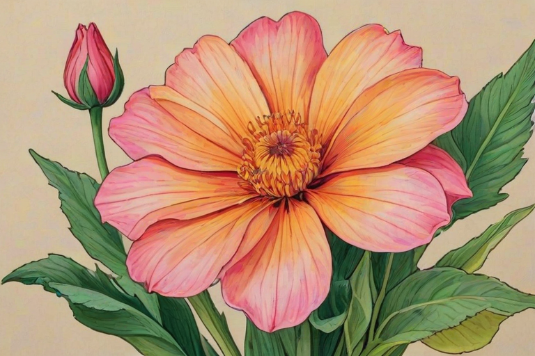 color drawing flowers