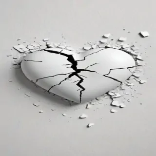 white broken heart